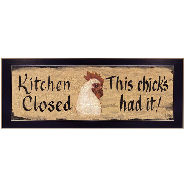 Hivvago Kitchen Closed Black Framed Print Wall Art 2