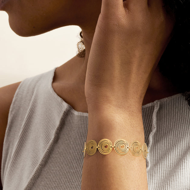 Ross-Simons Spiral Station Bracelet Gold 3