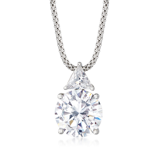 Ross-Simons CZ Pendant Necklace Silver 2