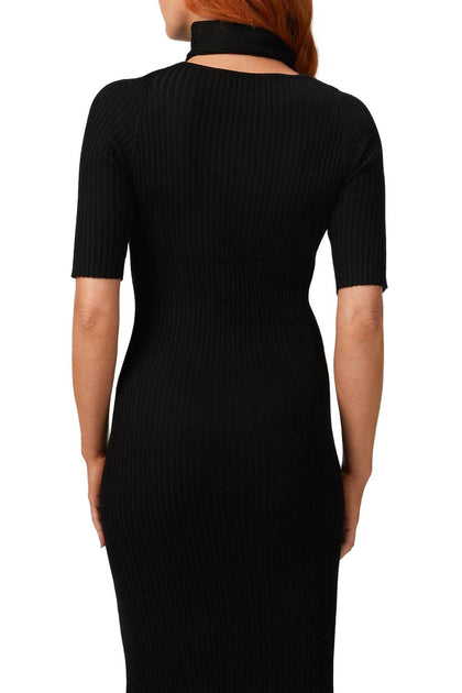 Wynn Hamlyn Loop Layered Knit Dress Black XS 4