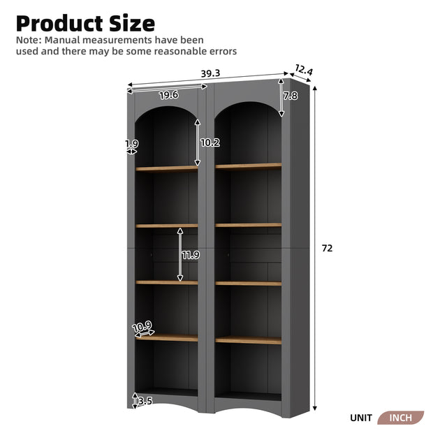 Streamdale 5-Tier Bookshelf Set Brown 5