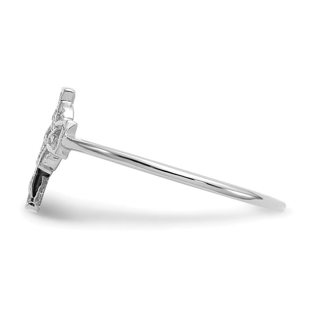 Diamond2Deal Celtic Cross Ring White Gold US 7 4