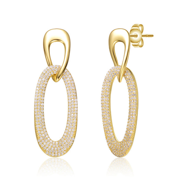 Rachel Glauber Dangle Earrings Gold 2