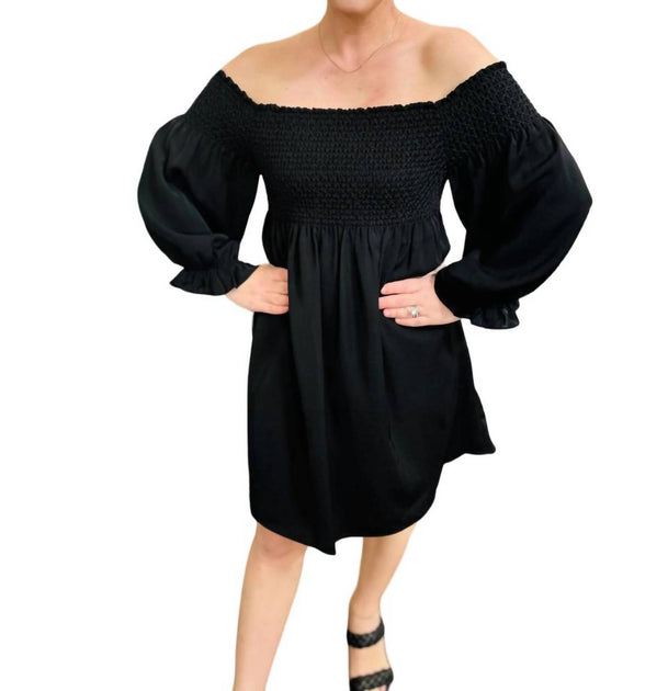 Jade Melody Tam Smock Neck Dress Black Medium 2