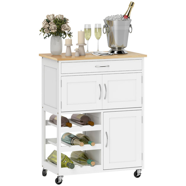 Hivvago Rolling Kitchen Cart White 2