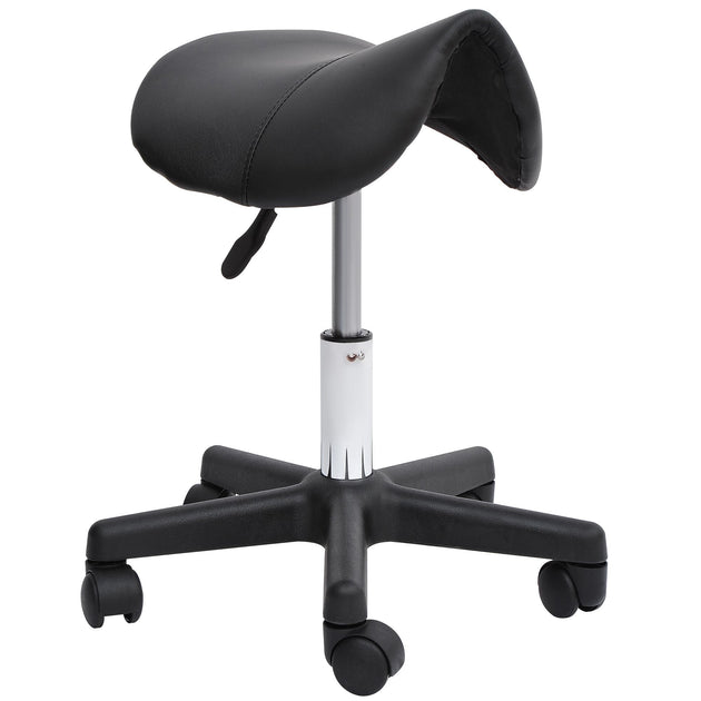 AGAH Rolling Saddle Stool Black 2