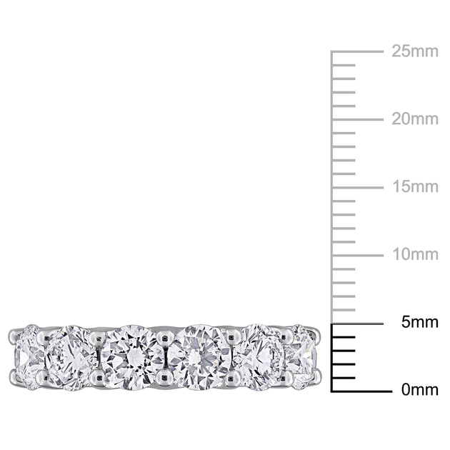 Created Forever 3ct TW Lab-Grown Diamond 6-Stone Anniversary Band Silver US 7 4