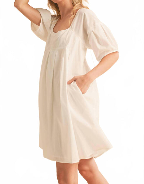 AEMI + CO Sandy Babydoll Dress White Medium 4