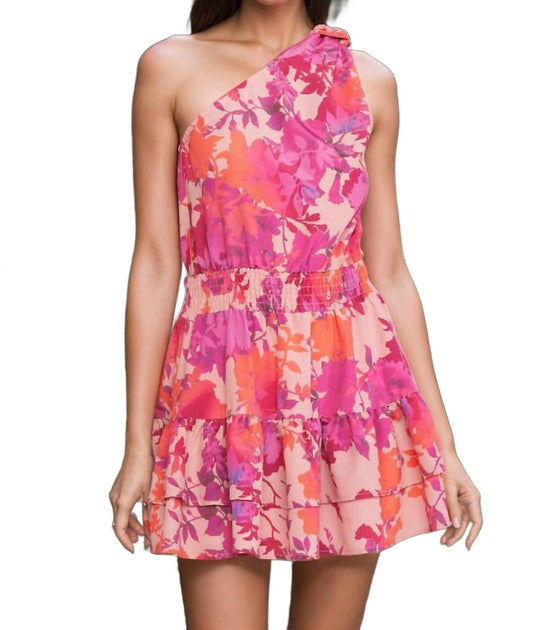 entro Paola One Shoulder Floral Dress Multi Small 2