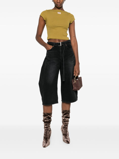 Jean Paul Gaultier Ribbed Crop Top Yellow Medium 3