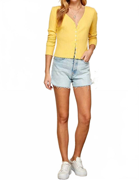 Twenty Ten Long Sleeve Ribbed Cardigan Yellow Large 4