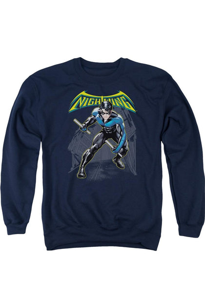 Gildan Batman Nightwing Crewneck Sweatshirt Blue Large 2