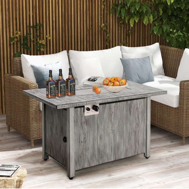 Hivvago Propane Fire Pit Table Gray 3