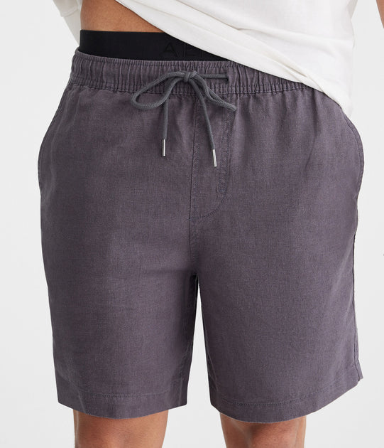 Aeropostale Solid Linen Shorts Multi Small 4