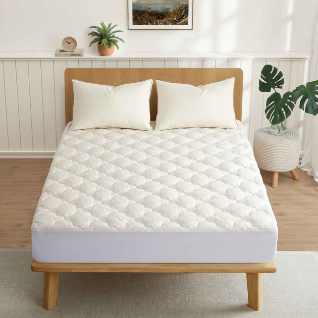 Puredown Down Alternative Mattress Pad White Queen 2