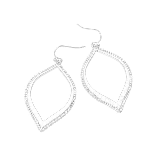 Boucles d'oreilles pendantes en métal texturé ouvert FASHNZFAB Argent 4