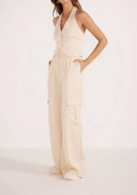 MINKPINK Fabella Cargo Pants Beige Medium 3