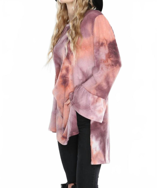 Collective Rack Tie Dye Textured Top Pink Medium 4