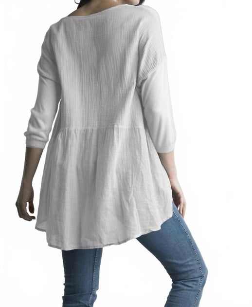 Tempo Paris V Neck Top White Small 3