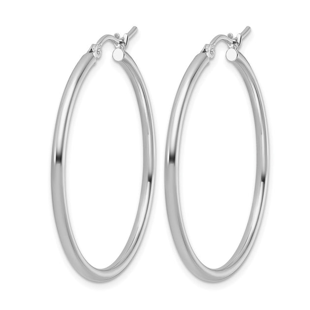 Diamond2Deal Hoop Earrings Silver 35mm 3