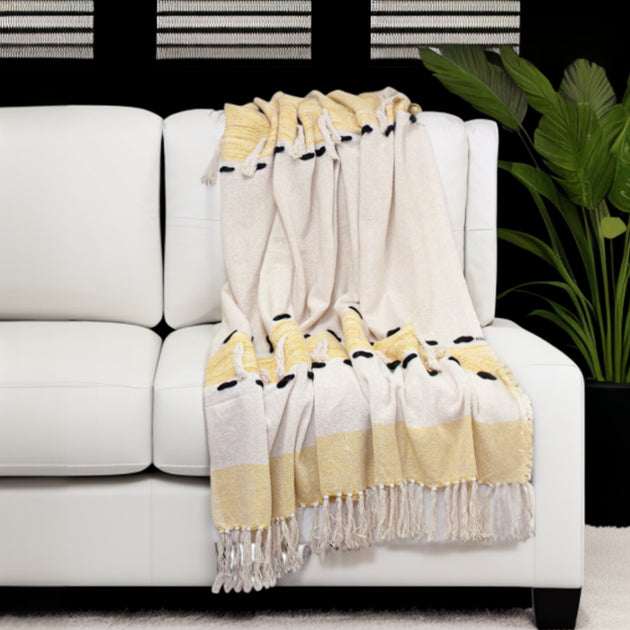 Hivvago Throw Blanket Yellow 2