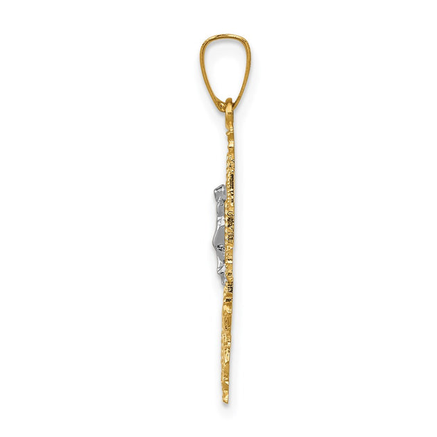 Diamond2Deal Cara Vaca Crucifix Pendant Two-tone Gold 3
