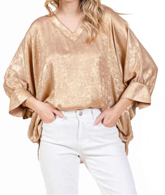 Jodifl Golden V-Neck Top 2