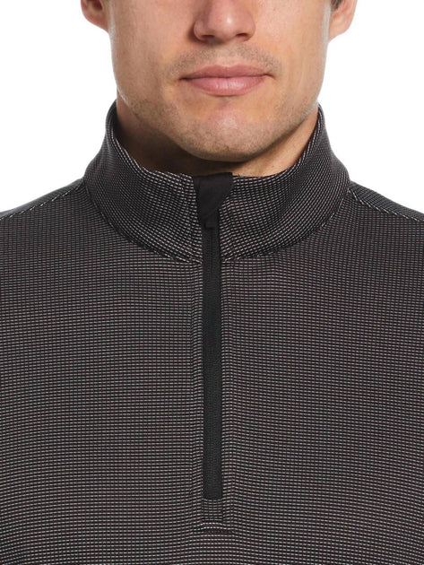 PGA Tour Micro Jacquard Quarter Zip Golf Jacket Grey Small 4