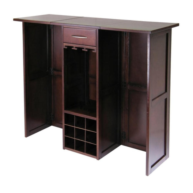 Hivvago Expandable Wine Bar Walnut 2
