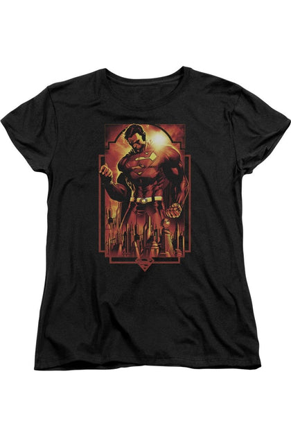 Gildan Superman Metropolis Deco T-Shirt Black Large 2