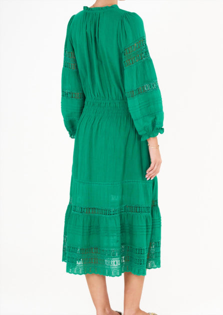 M.A.B.E. Loretta Midi Dress Green Large 3