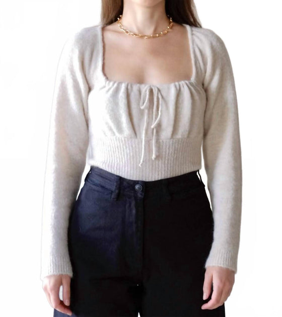 TACH Bella Sweater Top White Large 2