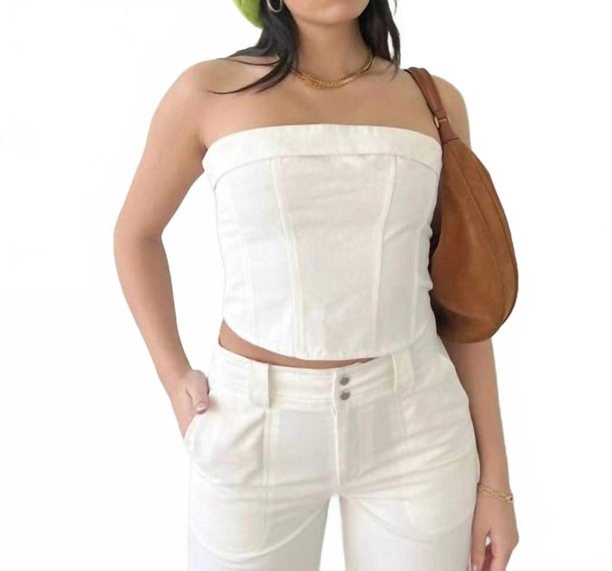 Bailey Rose Strapless Corset Top White Medium 2