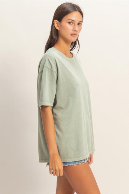 TRUEDAMES Pigment Dyed Crew Neck T-shirt Blau Small 4