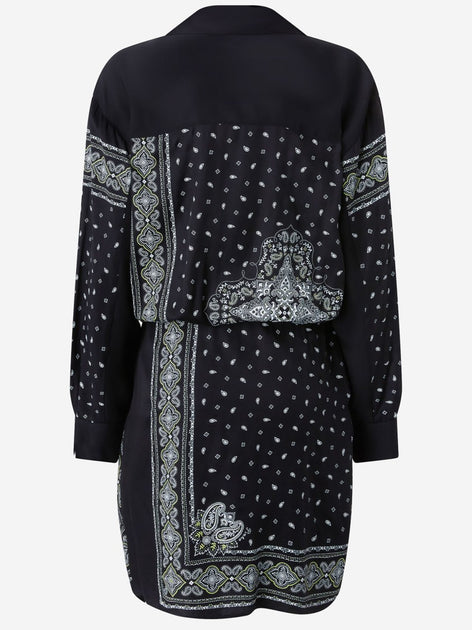 ワンピース PINKO Mesopotamia viscose dress bandana print profiles Mesopotamia viscose dress with bandana print and georgette