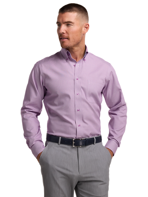 Chemise Paul Fredrick Houndstooth Rose US 19 36/37 3