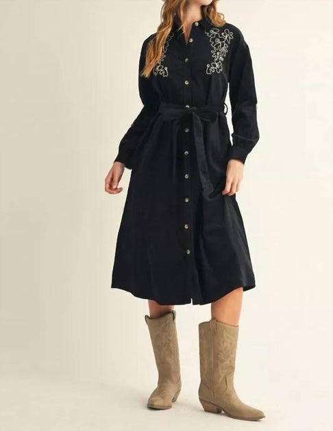Jodifl Bridgette Cord Dress Black Medium 4