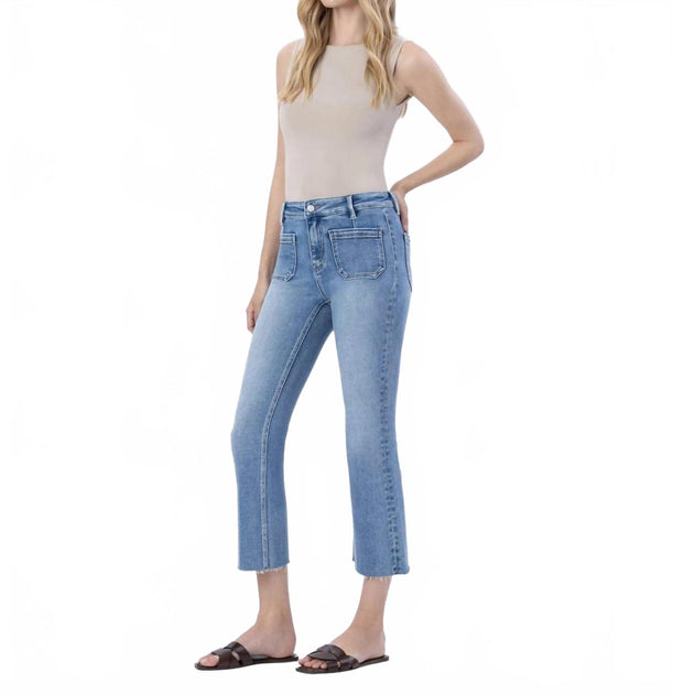 Flying Monkey High Rise Kick Flare Jeans Blue 27 5
