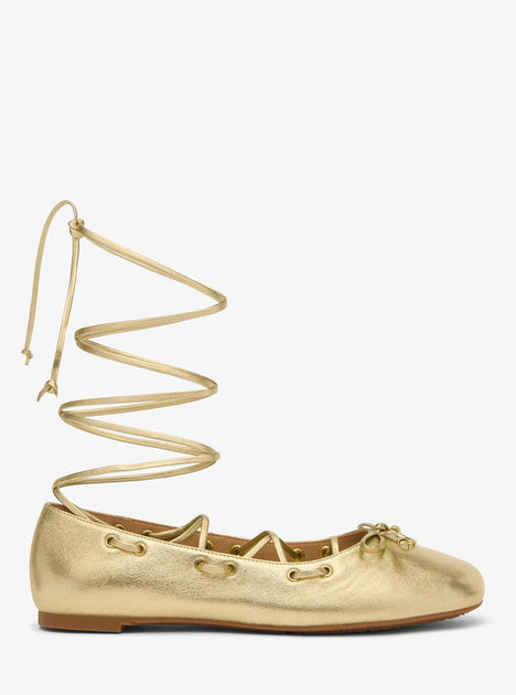 Michael Kors Shae Flex Ballet Flat Gold US 6.5 3