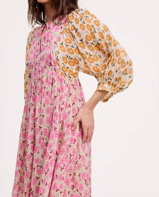 Ultramarine Payton Blossom Midi Dress Pink Medium 4