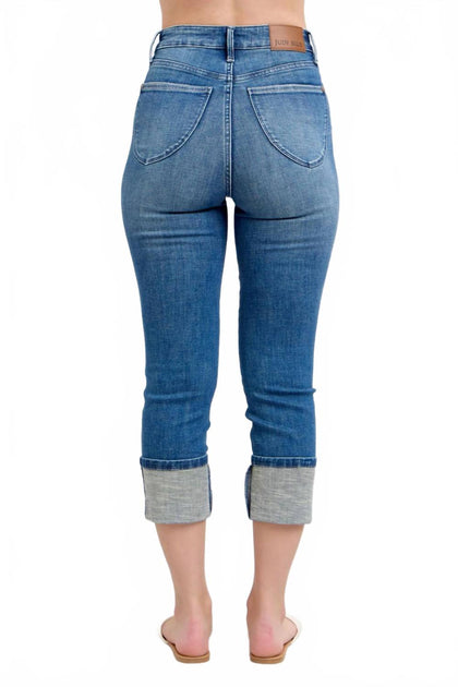 Judy Blue High Rise Tummy Control Capri Jeans Blue 26 3