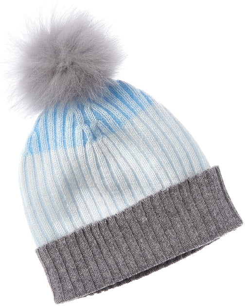 Forte Cashmere Colorblocked Plaited Rib Hut 2