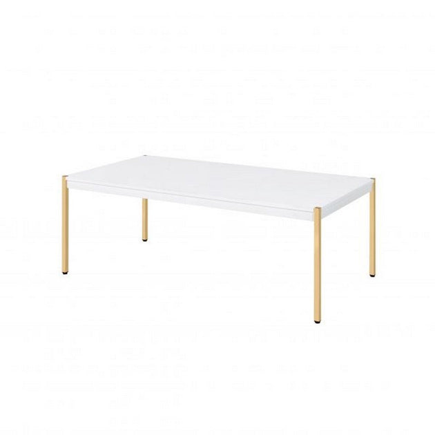 Hivvago Coffee Table White and Gold 3