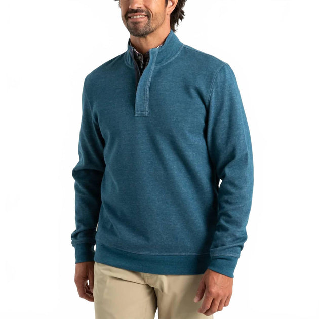 Duck Head Bearing Pique Performance 1/4 Zip Pullover Sweater Blue XXL 2