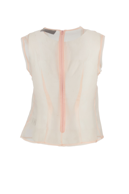 Simone Rocha Sheer Frayed Contour Dart Top Beige UK 8 3