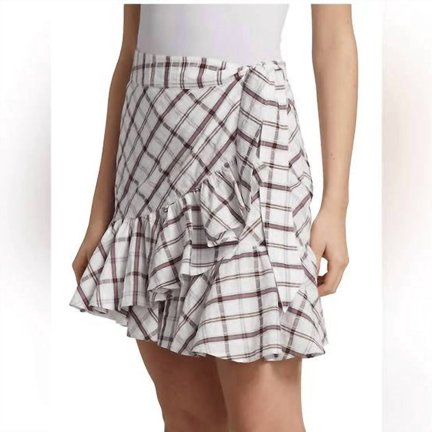Veronica Beard Memphis Plaid Mini Skirt White US 2 3
