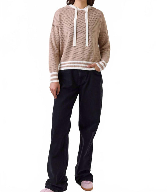 Wispr Vanessa Stripe Detail Hoodie Brown XS 2
