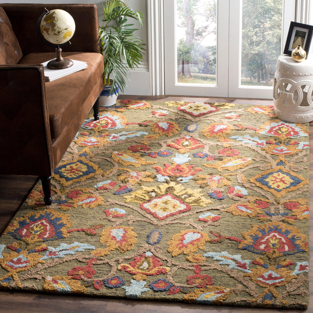 Tapis Safavieh Blossom BLM402 Vert / Multi 2