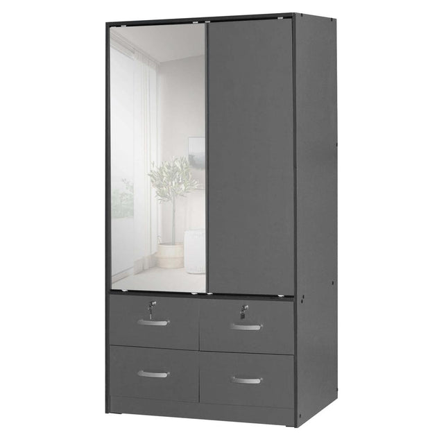 Better Home Products Sarah Armoire Dark Gray 5