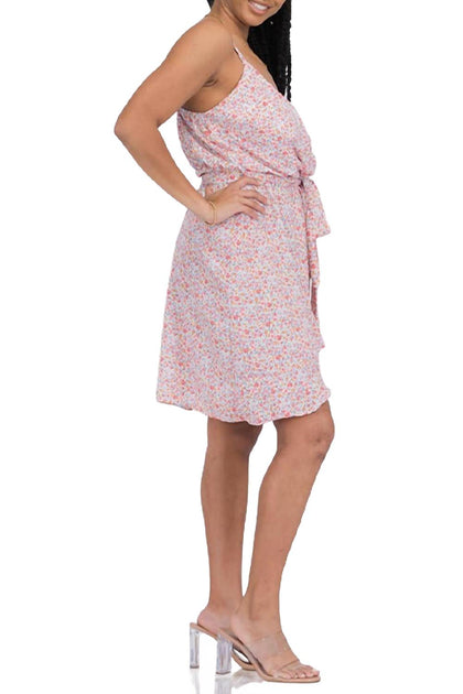 Blue Leopard Surplice Jersey Mini Dress Pink 1X 3